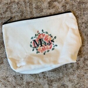 Bridal Mrs. Pouch Makeup Bag Floral Zippered